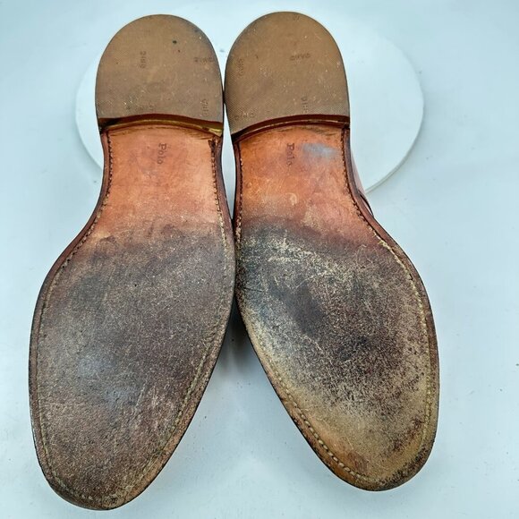 Polo Ralph Lauren Men UK 9.5 D US 10 D Brown Leather Derby England Shoe - Picture 8 of 12